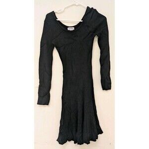 Say What L Black Long Sleeve Knit Stretch Midi Bodycon Sweater Dress Cocktail
